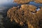 Aerial shot of Winter Lake Or River With Ice Floes