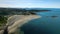 Aerial shot of Witty\'s Lagoon, Metchosin (Victoria), Vancouver Island, BC Canada