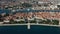 Aerial shot of Zadar old town, famous tourist attraction in Croatia. Waterfront aerial summer view, Dalmatia region of Croatia.