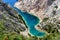 Aerial shot of the  Zavratnica Cove in  Croatia