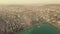 Aerial shot of Zurich center and the Limmat river in Switzerland