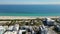 Aerial side view Miami South Beach