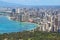 Aerial skyline of Honolulu including Waikiki Beach