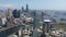 Aerial skyline of Kaohsiung, a vibrant seaport city in South Taiwan, with landmark Tower among skyscrapers in downtown, futuristic