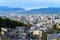 aerial skyline of Kyoto cityscape view from Kiyomizu-dera shrine