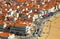 Aerial Skyline town Nazare, Portugal