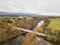 Aerial of the small town of Elkton, Virginia in the Shenandoah V