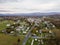 Aerial of the small town of Elkton, Virginia in the Shenandoah V