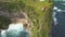 Aerial: Small Wooden House on the Cliff with Amazing View on Atuh Beach in Nusa Penida, Indonesia. 4K.