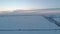 Aerial Snow Winter Field Sunset