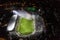 Aerial soot of the Toumba Stadium full of fans during a football