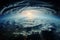 Aerial spectacle Tornado swirls in mesmerizing cosmic expanse, Earth below
