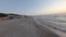 Aerial speed fpv sport drone Shot made on the Empty Beach in Odessa at the morning. Otrada Beach, Racing Drone shot