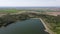 Aerial Spring view of The Forty Springs Reservoir, Bulgaria