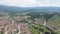 Aerial Spring view of historical town of Strelcha, Bulgaria