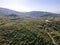 Aerial spring view of Rhodopes Mountain near town of Kuklen, Bulgaria