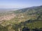 Aerial spring view of Rhodopes Mountain near town of Kuklen, Bulgaria