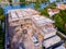 Aerial stock image mansion under construction Miami Beach