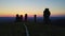 Aerial: Stone pillars of weathering on Mount Manpupuner at dusk