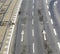 Aerial of a street with road markings in Cologne