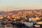 Aerial street view in downtown Pristina, the capital of Kosovo