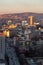 Aerial street view in downtown Pristina, the capital of Kosovo