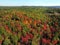 Aerial stunning colorful fall forest