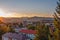 Aerial summer cityscape at sunset - Banska Bystrica, Slovakia