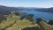 Aerial Summer view of Dospat Reservoir, Bulgaria