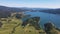 Aerial Summer view of Dospat Reservoir, Bulgaria