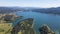 Aerial Summer view of Dospat Reservoir, Bulgaria