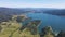 Aerial Summer view of Dospat Reservoir, Bulgaria