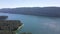 Aerial Summer view of Dospat Reservoir near town of Sarnitsa, Bulgaria