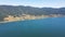 Aerial Summer view of Dospat Reservoir near town of Sarnitsa, Bulgaria