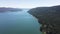 Aerial Summer view of Dospat Reservoir near town of Sarnitsa, Bulgaria