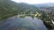 Aerial summer view of Pancharevo lake, Bulgaria