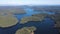 Aerial Summer view of Shiroka polyana (Wide meadow) Reservoir, Bulgaria