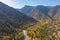 Aerial sunny view of beautiful fall color around Brian Head area