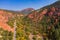 Aerial sunny view of beautiful fall color around Brian Head area