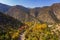 Aerial sunny view of beautiful fall color around Brian Head area