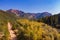 Aerial sunny view of beautiful fall color around Brian Head area