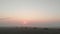 Aerial sunrise or sunset with fog at countryside.