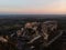 Aerial sunset panorama of medieval historic rock castle town Les Baux-de-Provence in Provence Alpes Cote dAzur France