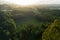 Aerial sunset at Rotorua, New Zealand