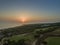 Aerial sunset seascape coastline near Cascais, Portugal