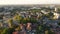 Aerial sunset view of center of City of Plovdiv, Bulgaria