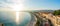 Aerial sunset view of the famous Angel\'s Bay, Nice