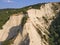 Aerial sunset view of Rozhen sand pyramids, Bulgaria