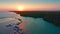 Aerial sunset view of the Saddlebunch Key, in Florida