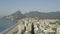 Aerial, sweeping shot of the city of Rio de Janeiro